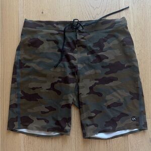Outerknown Apex Men's Camo Board Shorts - Olive & Dark Brown